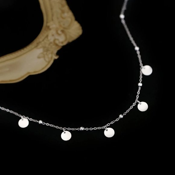 NEW 925 Sterling Silver Coin Disc Ankle Bracelet - Picture 4 of 8